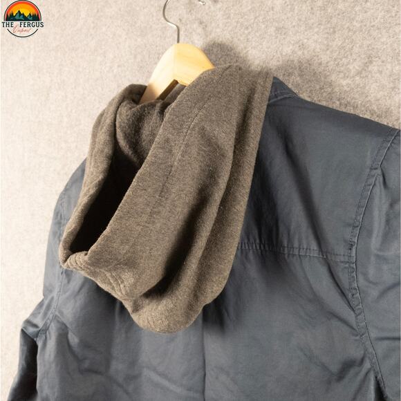 Empyre Y2K Bomber Jacket Blue Cotton Canvas Long Sleeve Hooded Full-Zip Men's S - Picture 7 of 15